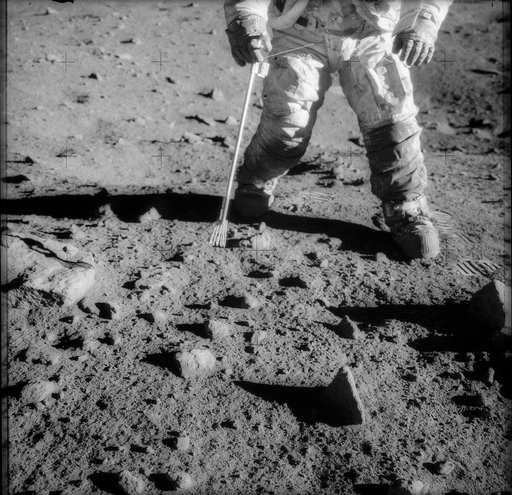 Astronaut Charles Conrad during extravehicular activity on lunar surface