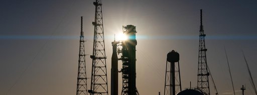 Sun sets on Full Artemis II Stack at Launch Pad 39B Anamorphic