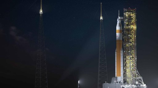 NASA’s Evolved SLS Block 1B Crew Rocket - Night