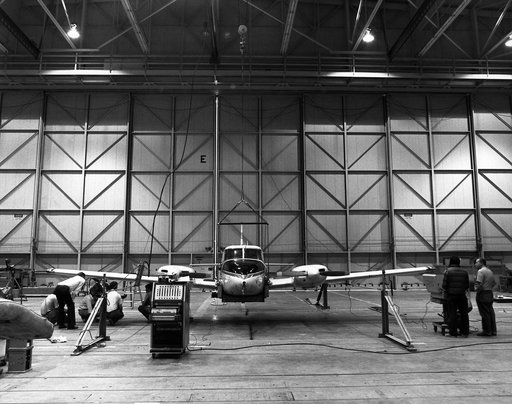 PA-30 Twin Comanche - NASA 808 in hangar