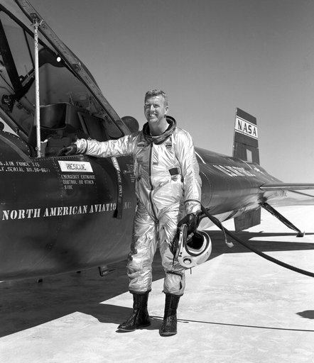 Chief research pilot Joseph Walker flew in 1960s and perished in 1966 while piloting a F-104 that caught vortex of a XB-70