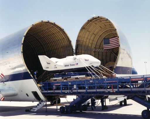 The X-38 vehicle #131R arrives at NASA Dryden Flight Research Center