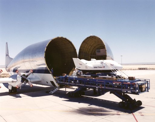 The X-38 vehicle #131R arrives at NASA Dryden Flight Research Center