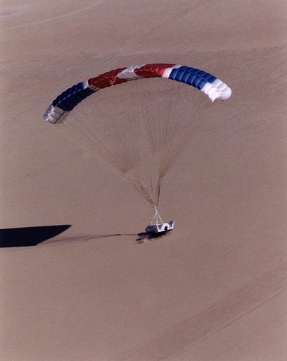 X-38 vehicle #131R during landing on first free flight