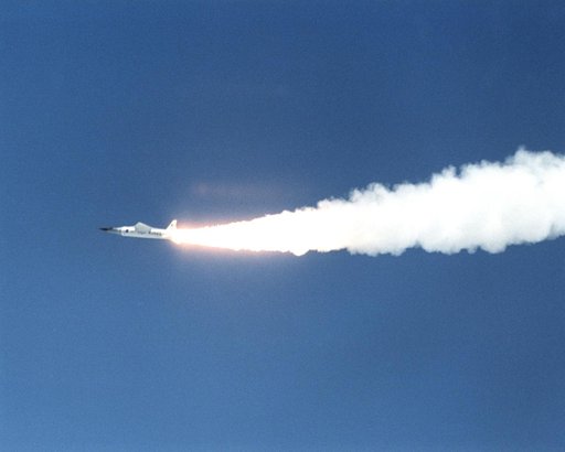 Ignition of the Pegasus rocket moments after release from the B-52 signaled acceleration of the X-43A/Pegasus combination over the Pacific Ocean