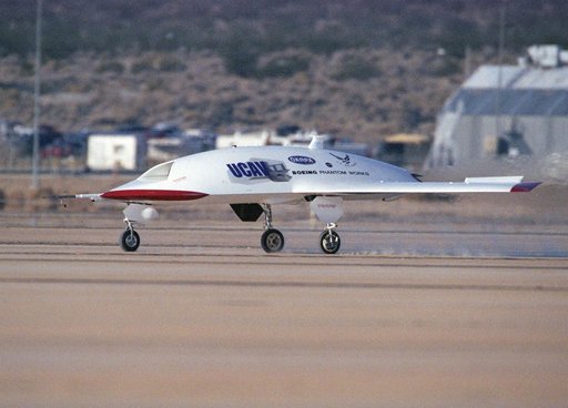 The second X-45A Unmanned Combat Air Vehicle (UCAV) technology demonstrator aircraft during its maiden flight. The flight marks another milestone for the UCAV program, and verified the aircraft's flight control software