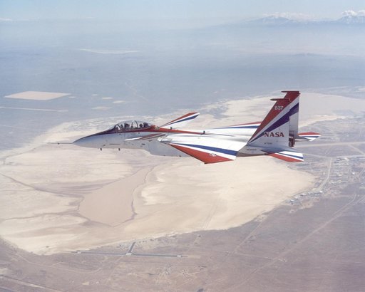 NASA Dryden's highly modified F-15B aircraft, tail number 837, serves as an Intelligent Flight Control System (IFCS) research testbed aircraft