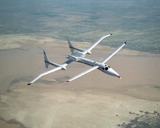 Proteus in flight over Rosamond Dry lakebed
