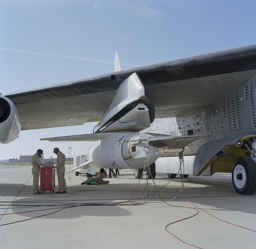 NASA B-52B Carries Pegasus Booster, X-43A Aircraft