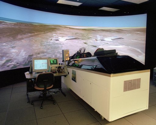 The F-18 simulator at NASA's Dryden Flight Research Center, Edwards, California