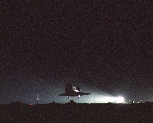 Space Shuttle Discovery landed at NASA's Dryden Flight Research Center at 5:11 a.m., following the very successful 14-day STS-114 return to flight mission