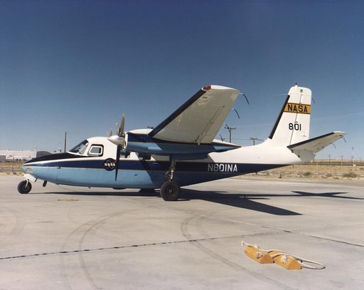 The Aero Commander arrived at the NASA Flight Research Center (later, Dryden Flight Research Center, Edwards, CA).