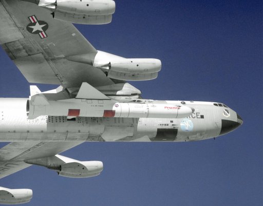 Pegasus Mated to B-52 Mothership - First Flight