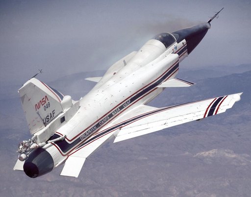 X-29 at High Angle of Attack with Smoke Generators