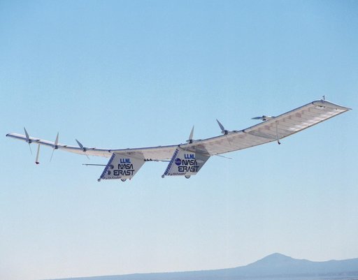 Pathfinder aircraft taking off - setting new solar powered altitude record