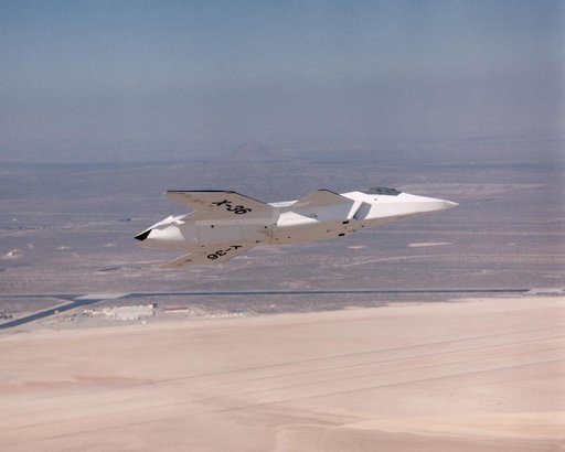 X-36 Tailless Fighter Agility Research Aircraft in flight