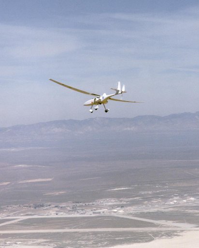 Perseus B over Edwards AFB on a Development Flight