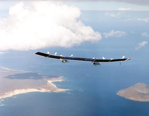 Pathfinder-Plus on flight over Hawaiian Islands, with N'ihau and Lehua in the background