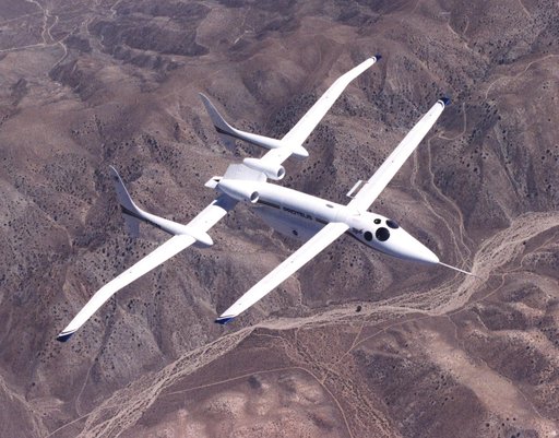 ERAST Program Proteus Aircraft in Flight over the Mojave Desert in California