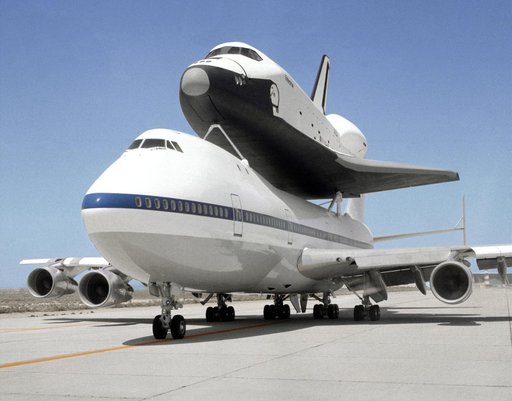 Shuttle Enterprise Mated to 747 SCA on Ramp