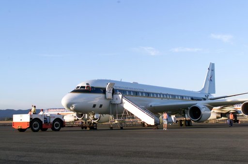 NASA Dryden's DC-8 on the ramp at Jaun Santamaria International Airport, San Jose, Costa Rica, during the AirSAR 2004 campaign
