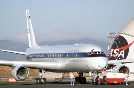 NASA Dryden's DC-8 on the ramp at Jaun Santamaria International Airport, San Jose, Costa Rica during the AirSAR 2004 campaign