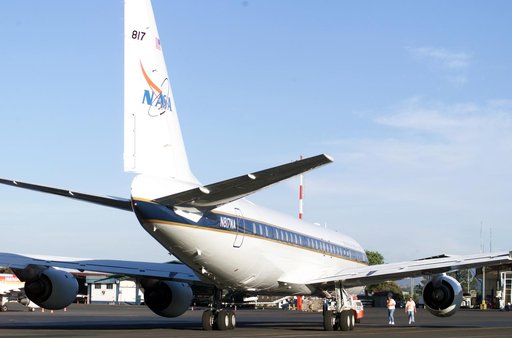NASA Dryden's DC-8 on the ramp at Jaun Santamaria International Airport, San Jose, Costa Rica during the AirSAR 2004 campaign