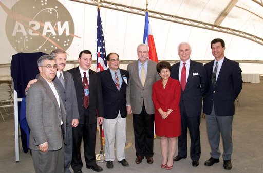 VIP group in hangar during AirSAR 2004 Mesoamerica campaign