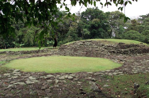 Pre-Columbian archaeological ruins are revealed through Costa Rican rain forest in this photo taken during NASA's AirSAR 2004 campaign