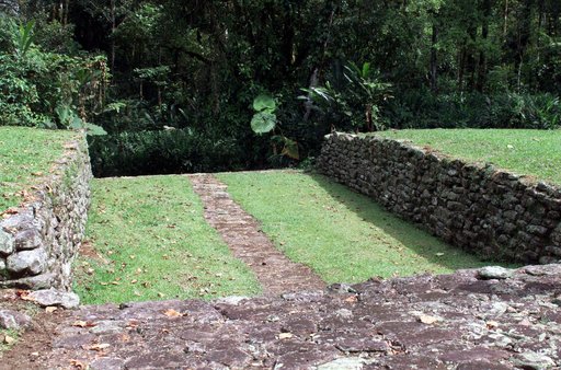 Pre-Columbian archaeological ruins are revealed through Costa Rican rain forest in this photo taken during NASA's AirSAR 2004 campaign