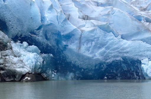 Close-up view of Grey Glacier from Lago Grey (Grey Lake), taken during NASA's AirSAR 2004 campaign in Chile