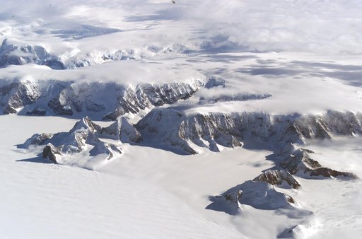 The Larsen Ice Shelf in Antarctica viewed from NASA's DC-8 aircraft during the AirSAR 2004 campaign
