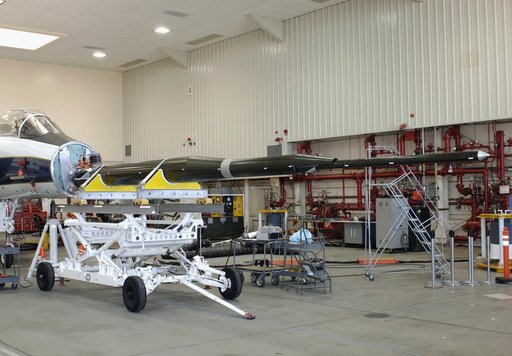 Gulfstream's Quiet Spike sonic boom mitigator being installed on NASA DFRC's F-15B testbed aircraft