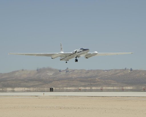 NASA'S ER-2 #806 lifts off from Edwards Air Force Base on a CALIPS/CloudSat validation instrument checkout flight.