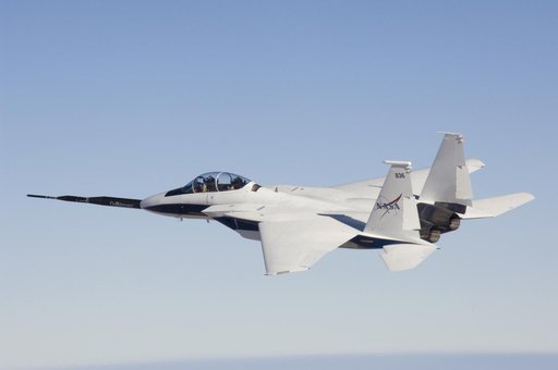 NASA F-15B #836 in flight with Quiet Spike attached