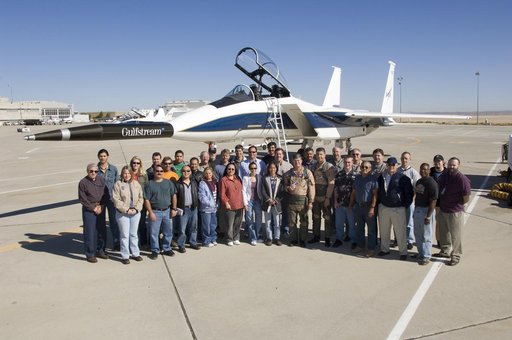 Group photo following the 300th NASA Dryden flight of F-15B #836