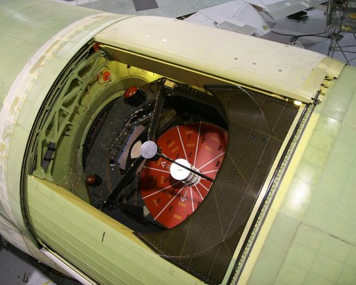 The German-built 100-inch telescope that is the heart of NASA's Stratospheric Observatory for Infrared Astronomy is nestled in the SOFIA 747's rear fuselage