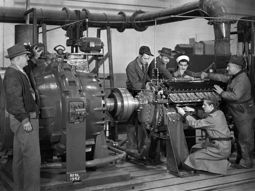 Allison V–1710 Engine on a Dynamotor Stand in the Engine Research Building