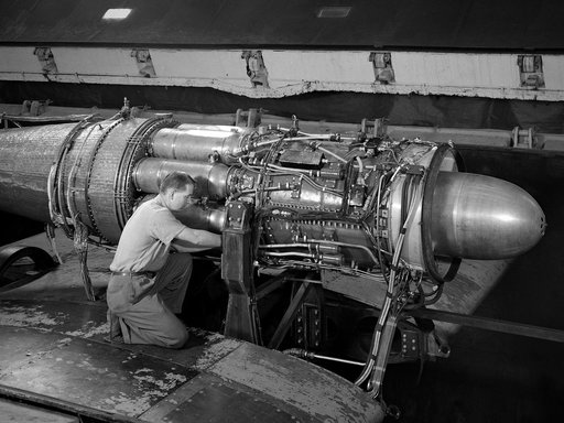 General Electric TG-180 Turbojet in the Altitude Wind Tunnel