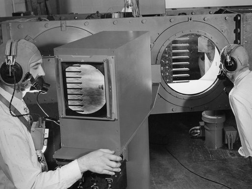 NACA Engineers Calibrate the 2- by 2-Foot Supersonic Wind Tunnel