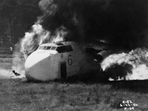 NACA Study of Crash Fires with a Fairchild C-82 Packet