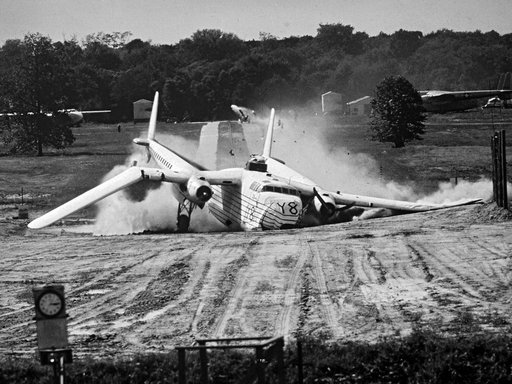 Fairchild C-82 Packet Destroyed in NACA Crash Fire Tests