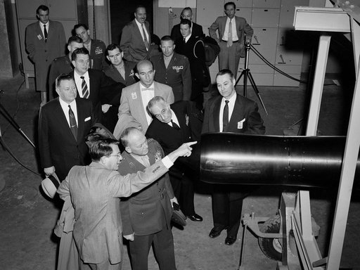 Abe Silverstein Leads Tour of the 10- by 10-Foot Supersonic Wind Tunnel