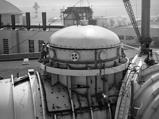 Dome Added to the Space Power Chambers for the Centaur Rocket
