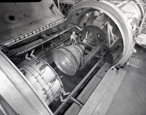 APOLLO CONTOUR ENGINE MOUNTED IN THE PROPULSION SYSTEMS LABORATO