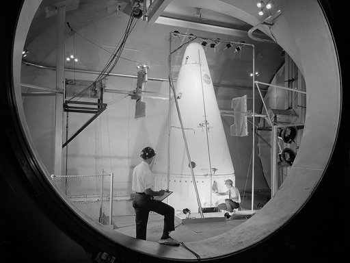 Shroud for the Surveyor Spacecraft in the Space Power Chambers