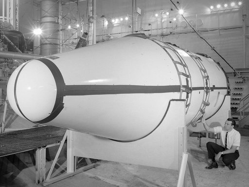 Surveyor Atlas-Centaur Shroud Venting Structural Test in the Space Power Chambers