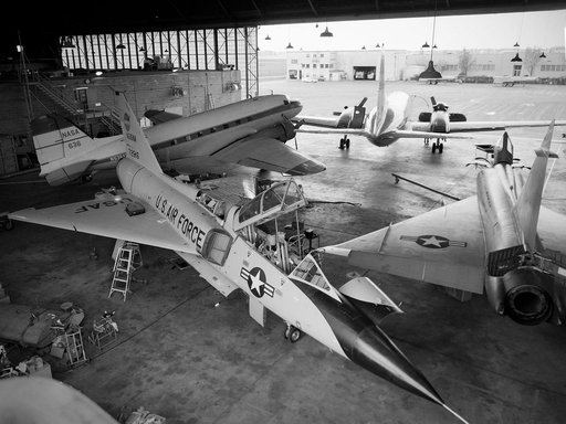 NASA Aircraft in the Hangar at Lewis Research Center