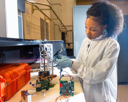 Summer Intern works on the Advanced eLectrical Bus (ALBus) CubeSat: From Build to Flight