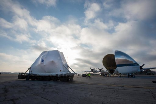 Orion - EM-1 - Artemis Spacecraft Arrival at Mansfield Lahm A...